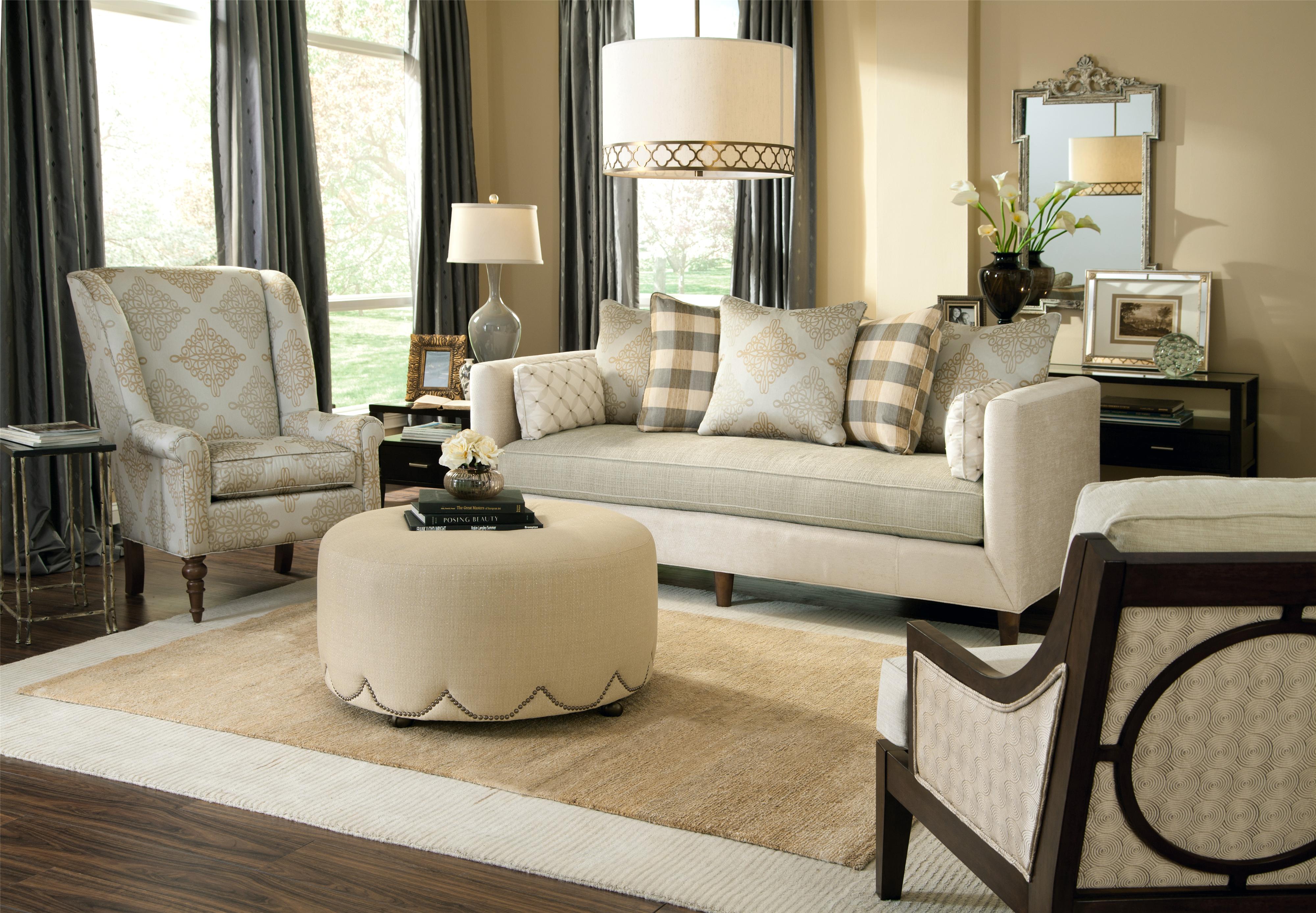 Living Room Traditional Accent Chairs / Powell Classic Seating Red and Cream Floral Oliver